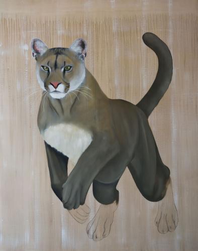  panthÈre de floride puma cougar Thierry Bisch artiste peintre contemporain animaux tableau art décoration biodiversité conservation 